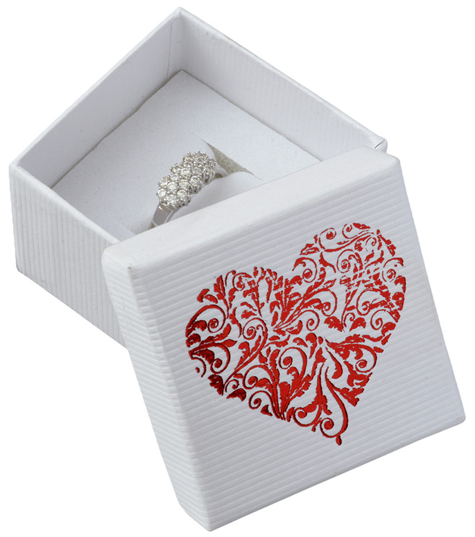 JK Box Bílá krabička se srdíčkem LD-3/A1/A7 - Dárkové krabičky na šperky Krabičky na šperky Krabičky na šperky - malé