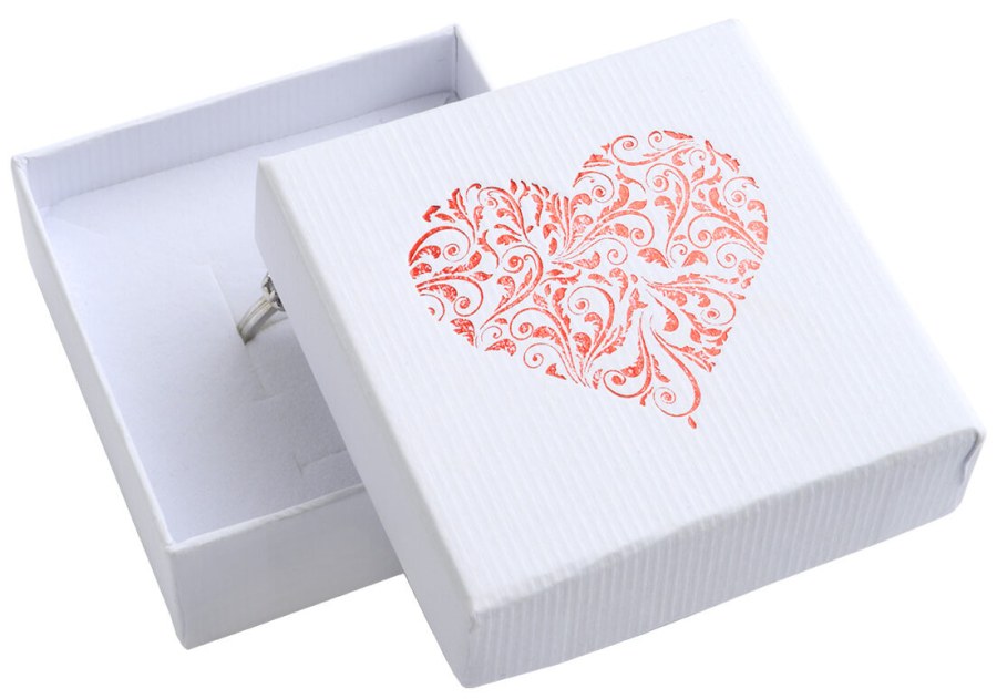 JK Box Bílá krabička se srdíčkem LD-4/A1/A7 - Dárkové krabičky na šperky Krabičky na šperky Krabičky na šperky - malé