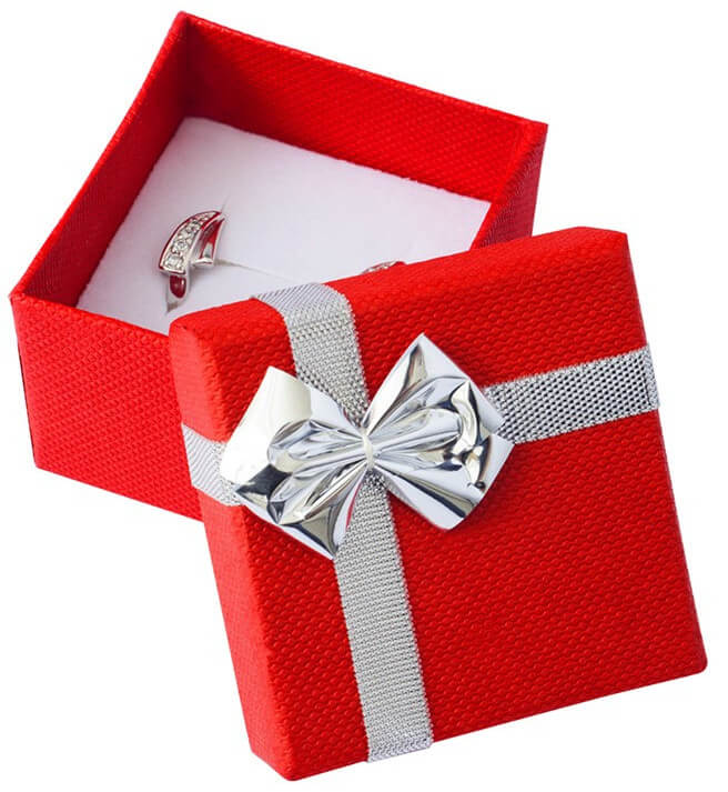 JK Box Červená krabička s mašlí ET-3/A7/Ag - Dárkové krabičky na šperky Krabičky na šperky Krabičky na šperky - malé