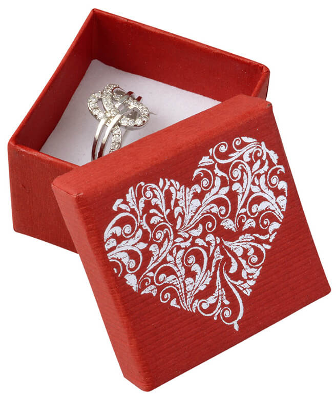 JK Box Červená krabička se srdíčkem LD-3/A7/AG - Dárkové krabičky na šperky Krabičky na šperky Krabičky na šperky - malé
