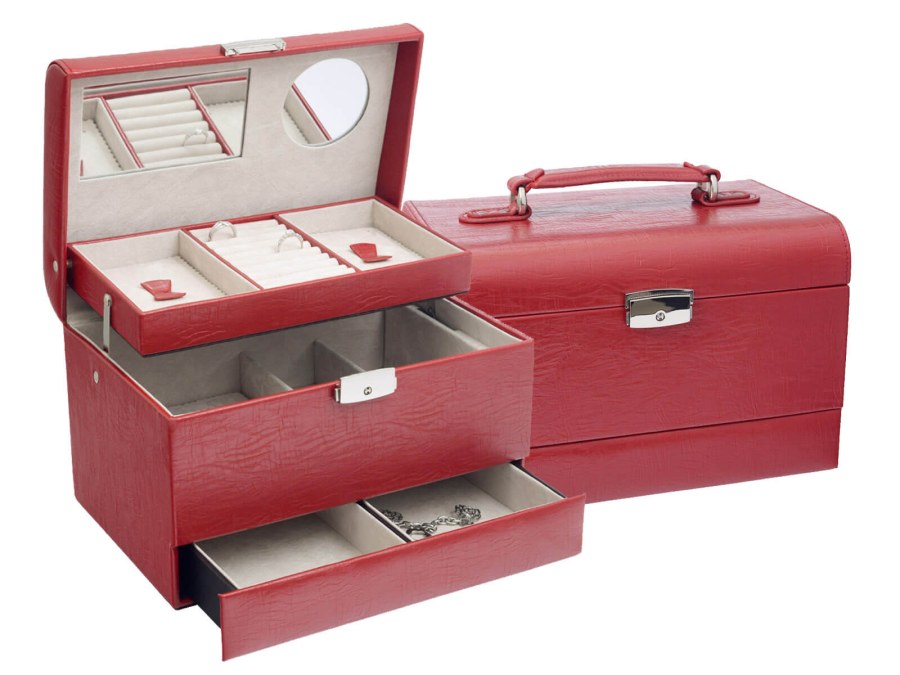 JK Box Designová červená šperkovnice SP-901/A7 - Šperkovnice Klasické šperkovnice