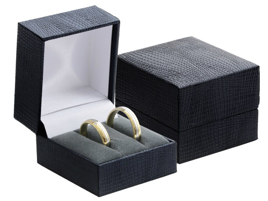 JK Box Koženková krabička na snubní prsteny nebo náušnice GZ-2/NA/A25 - Dárkové krabičky na šperky Krabičky na snubní prsteny