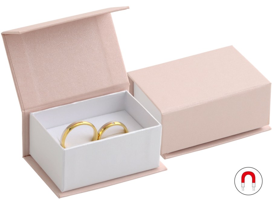 JK Box Pudrově růžová dárková krabička na snubní prsteny VG-7/A5/A1 - Dárkové krabičky na šperky Krabičky na snubní prsteny
