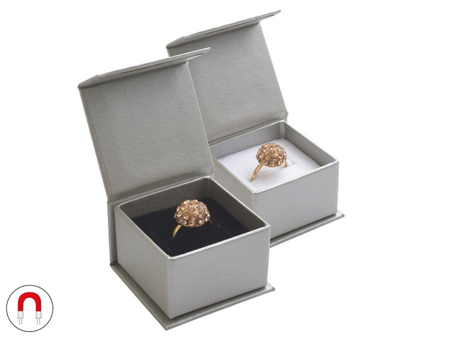 JK Box Šedá dárková krabička na prsten nebo náušnice VG-3/AG - Dárkové krabičky na šperky Krabičky na šperky Krabičky na šperky - malé