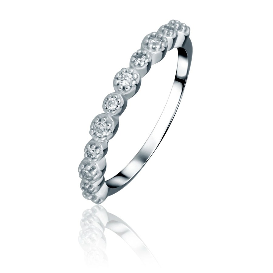 JVD Blyštivý stříbrný prsten se zirkony SVLR1120XH2BI 56 mm