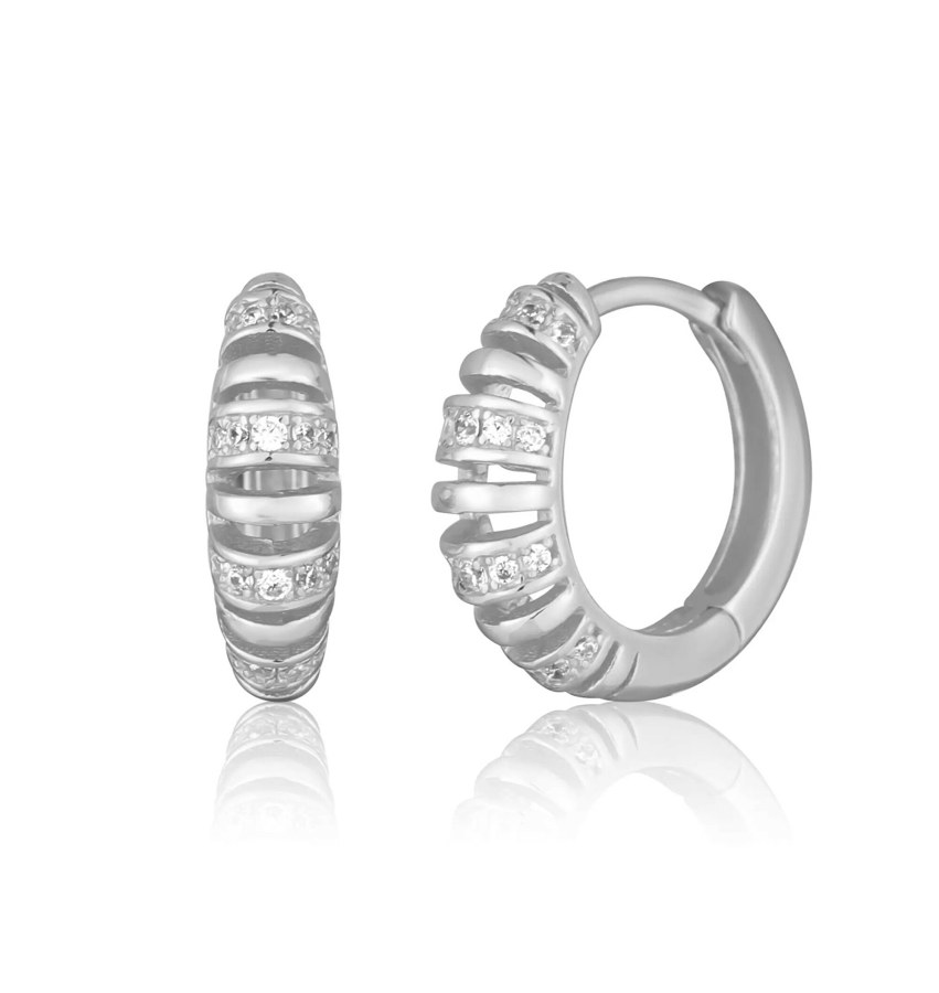 JVD Dámské stříbrné kruhy se zirkony SVLE3077XH2BI00 - Náušnice Kruhy