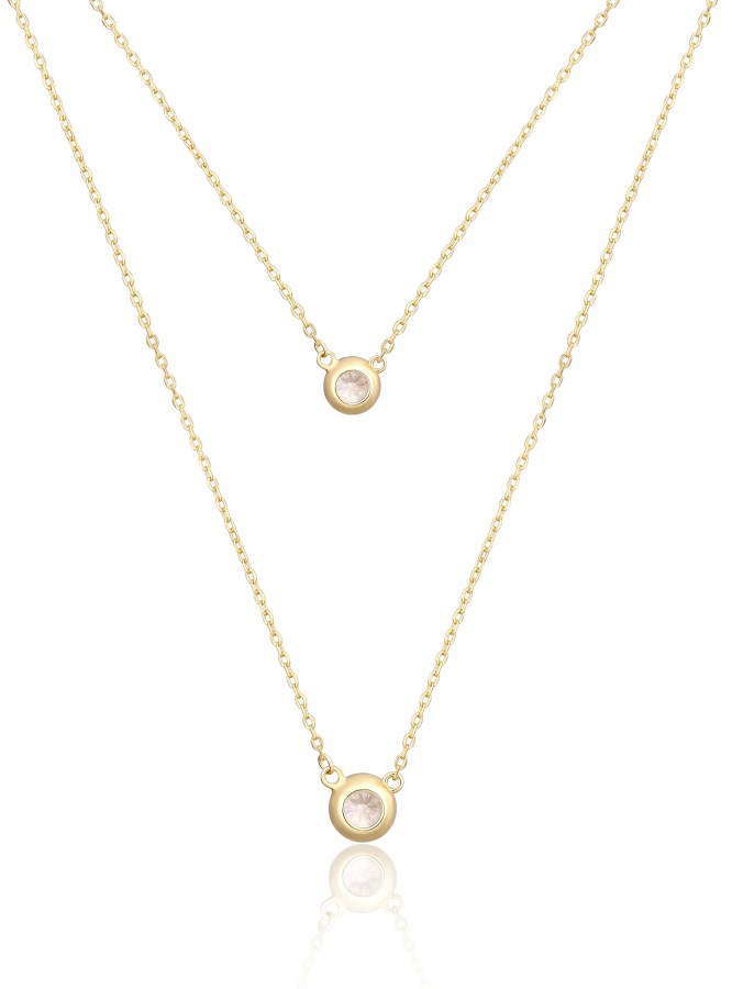 JVD Elegantní dvojitý pozlacený náhrdelník SVLN0474SH2GO45