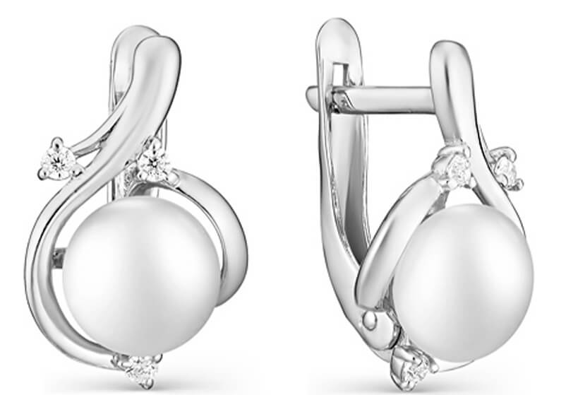 JVD Elegantní perlové náušnice se zirkony SVLE0913XH2P100 - Náušnice Visací náušnice