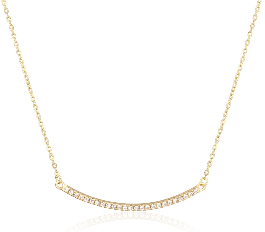 JVD Elegantní pozlacený náhrdelník se zirkony SVLN0424XH2GO45 - Náhrdelníky