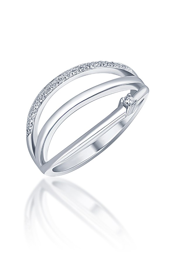 JVD Elegantní stříbrný prsten se zirkony SVLR0393XH2BI 52 mm - Prsteny Prsteny s kamínkem
