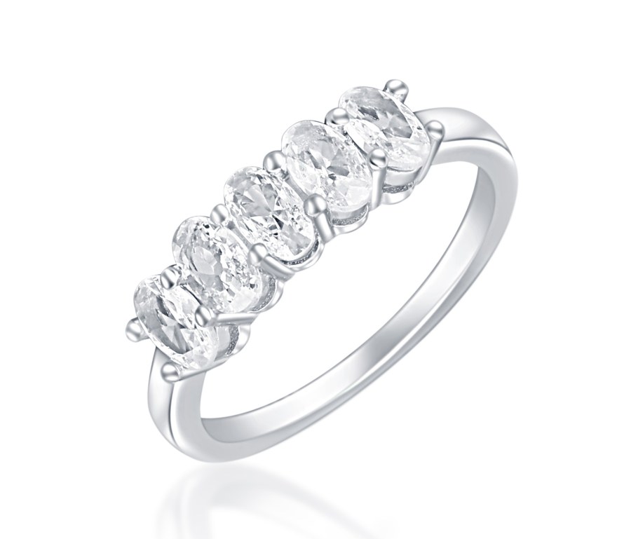 JVD Elegantní stříbrný prsten se zirkony SVLR0705XH2BI 52 mm - Prsteny Prsteny s kamínkem