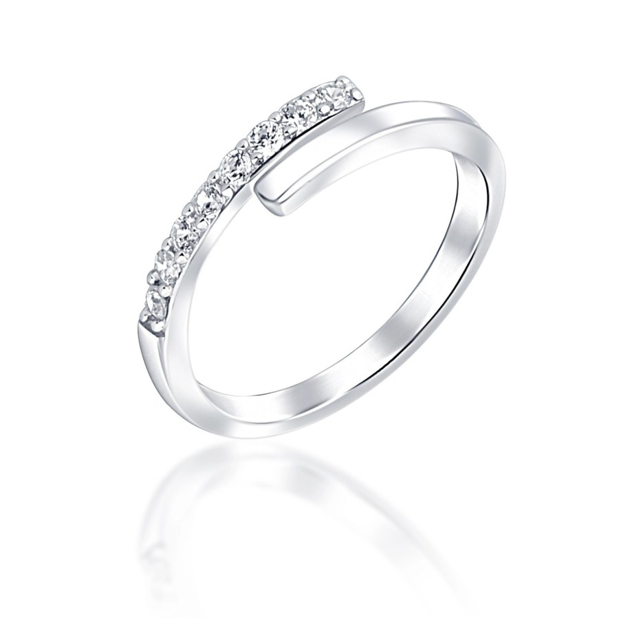 JVD Moderní stříbrný prsten se zirkony SVLR0654XE9BI 52 mm - Prsteny Prsteny s&nbsp;kamínkem