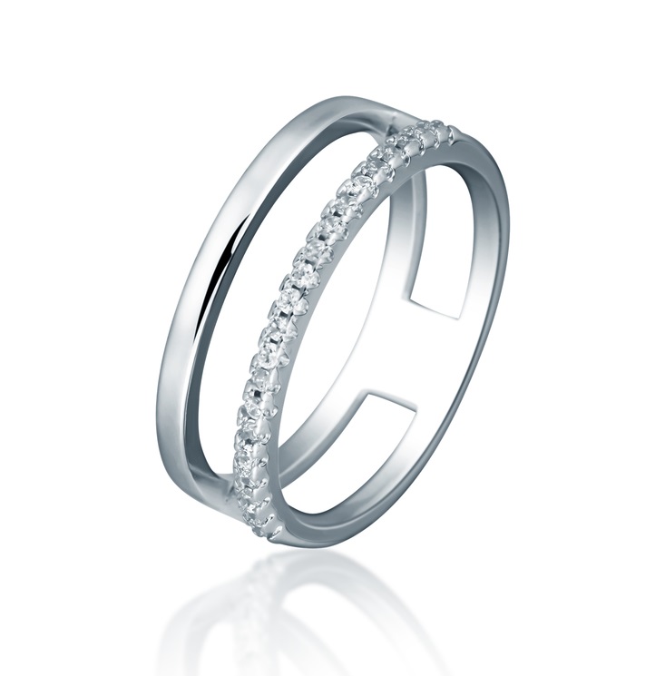 JVD Nadčasový stříbrný prsten se zirkony SVLR0876XH2BI 54 mm - Prsteny Prsteny s kamínkem