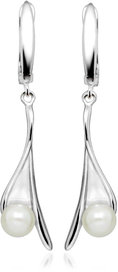 JVD Něžné stříbrné náušnice s pravými perlami SVLE0346SH8P100 - Náušnice Visací náušnice
