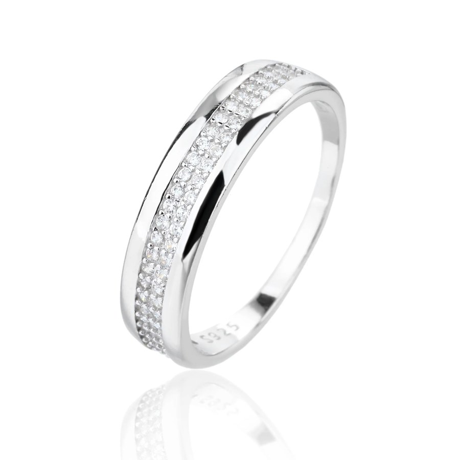 JVD Oslnivý stříbrný prsten se zirkony SVLR1295XJ6BI 52 mm - Prsteny Prsteny s&nbsp;kamínkem