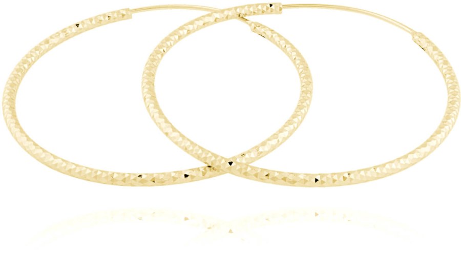 JVD Pozlacené stříbrné náušnice kruhy SVLE0216XD5GO 4 cm - Náušnice Kruhy