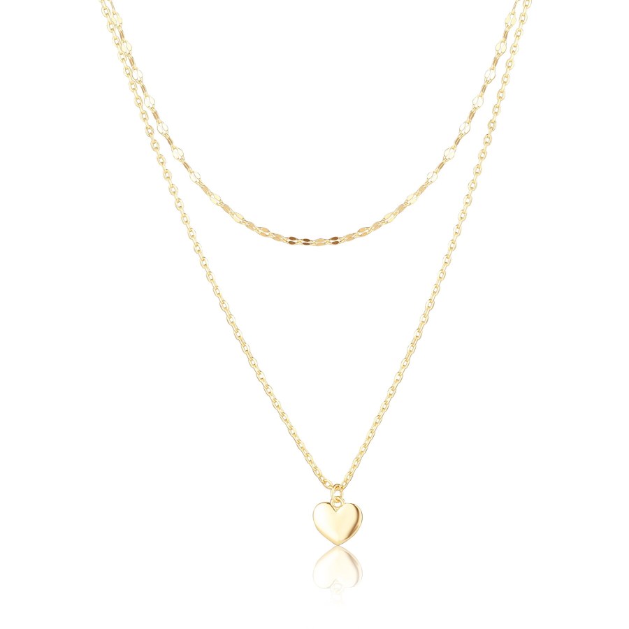 JVD Pozlacený dvojitý náhrdelník Srdce SVLN0638X610045 - Náhrdelníky