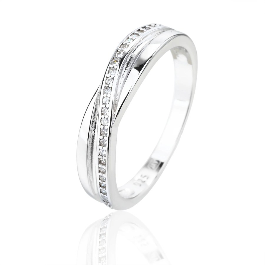 JVD Precizní stříbrný prsten se zirkony SVLR1299XJ6B 58 mm - Prsteny Prsteny s&nbsp;kamínkem