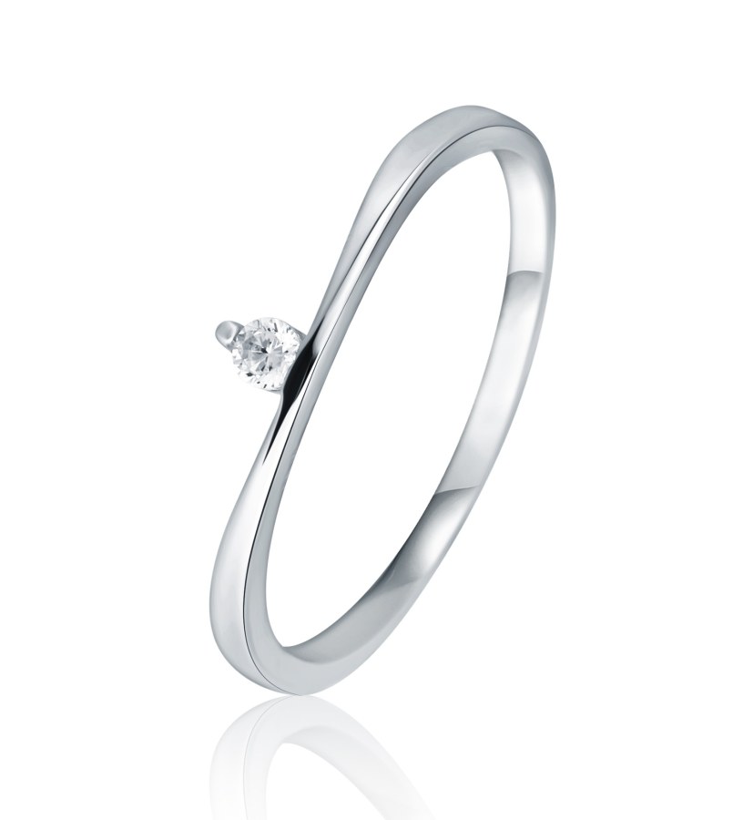 JVD Půvabný stříbrný prsten s čirým zirkonem SVLR0910X75BI 48 mm - Prsteny Prsteny s kamínkem