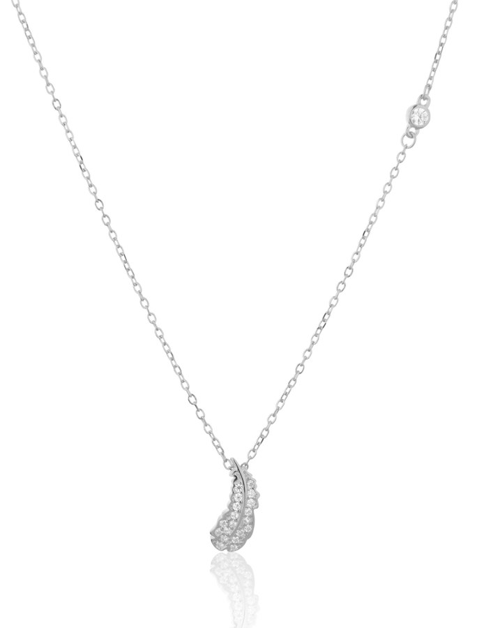 JVD Slušivý stříbrný náhrdelník se zirkony SVLN0300XE9BI42 - Náhrdelníky