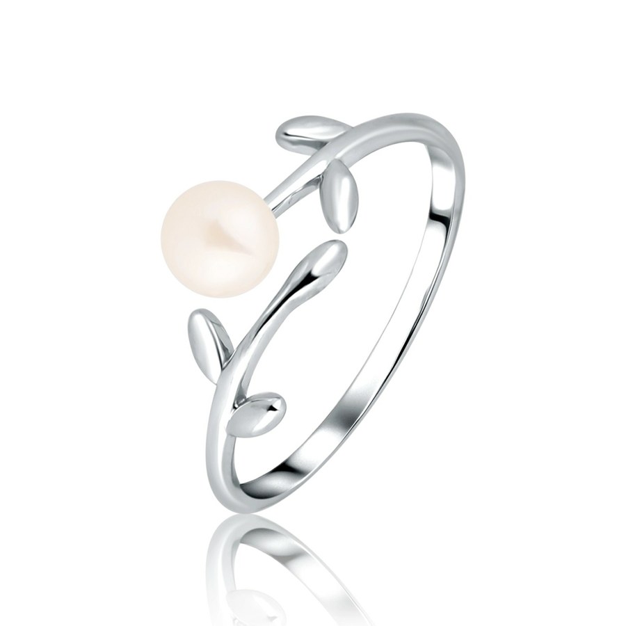 JVD Otevřený stříbrný prsten s&nbsp;perlou SVLR1268XD5P1 54 mm - Prsteny Prsteny bez kamínku