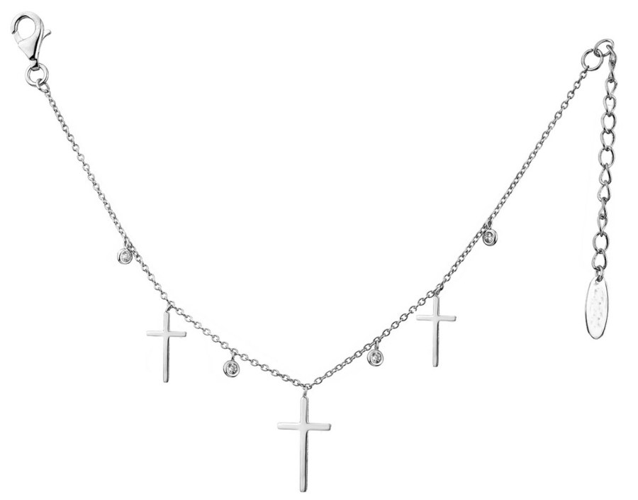 JVD Stříbrný náhrdelník s křížky SVLN0143XH2BI40 - Náhrdelníky