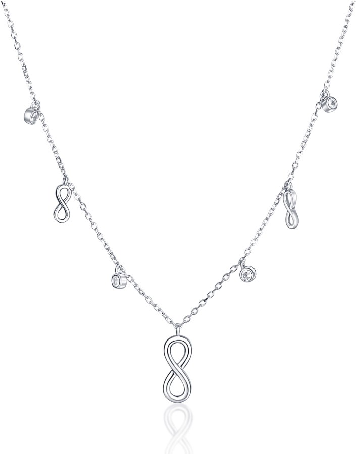 JVD Stříbrný náhrdelník se symboly Nekonečno SVLN0144XH2BI42 - Náhrdelníky