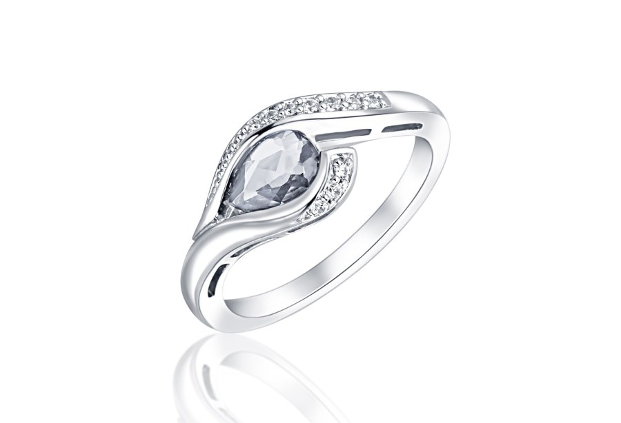 JVD Stříbrný prsten se zirkony SVLR0010SH8BI 54 mm - Prsteny Prsteny s kamínkem