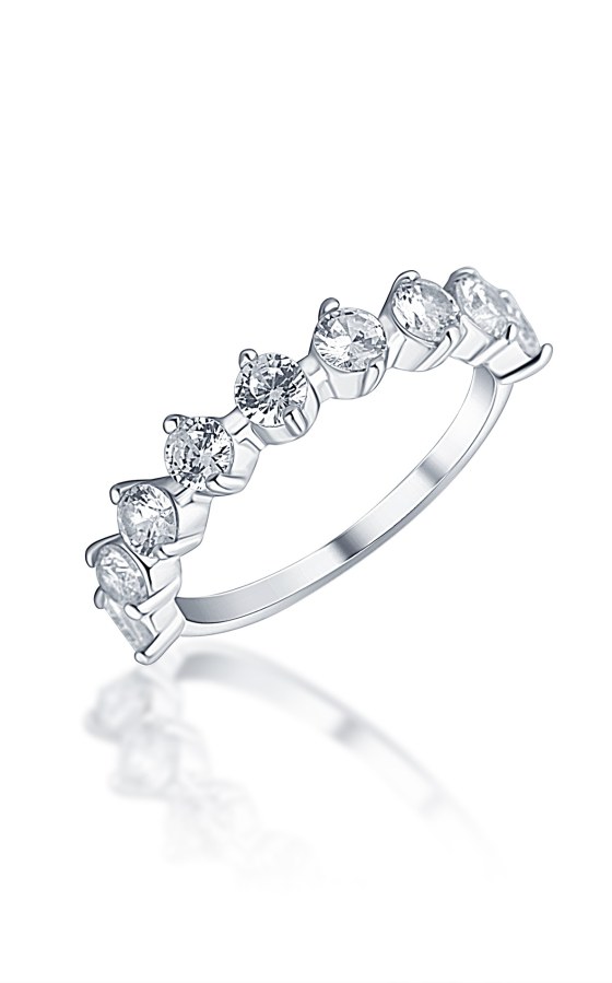 JVD Třpytivý stříbrný prsten se zirkony SVLR0426XH2BI 51 mm - Prsteny Prsteny s kamínkem