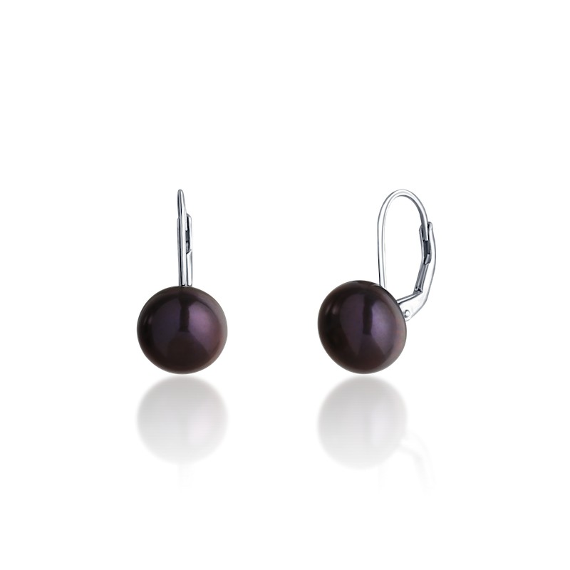 JwL Luxury Pearls Náušnice s pravou kovově modrou perlou JL0057