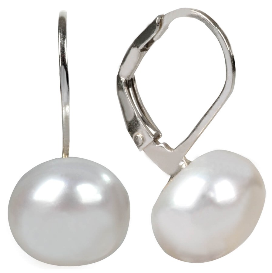 JwL Luxury Pearls Stříbrné náušnice s pravou perlou JL0022 - Náušnice Visací náušnice