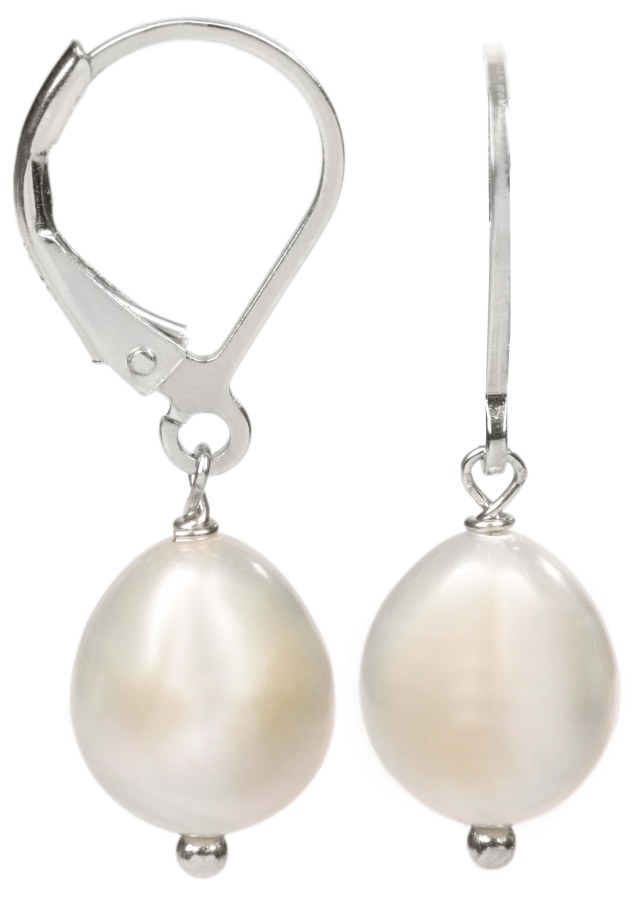 JwL Luxury Pearls Stříbrné náušnice s pravou bílou perlou JL0148 - Náušnice