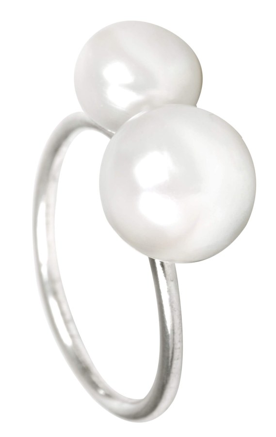 JwL Luxury Pearls Stříbrný prsten s dvojperlou JL0058 - Prsteny Otevřené prsteny