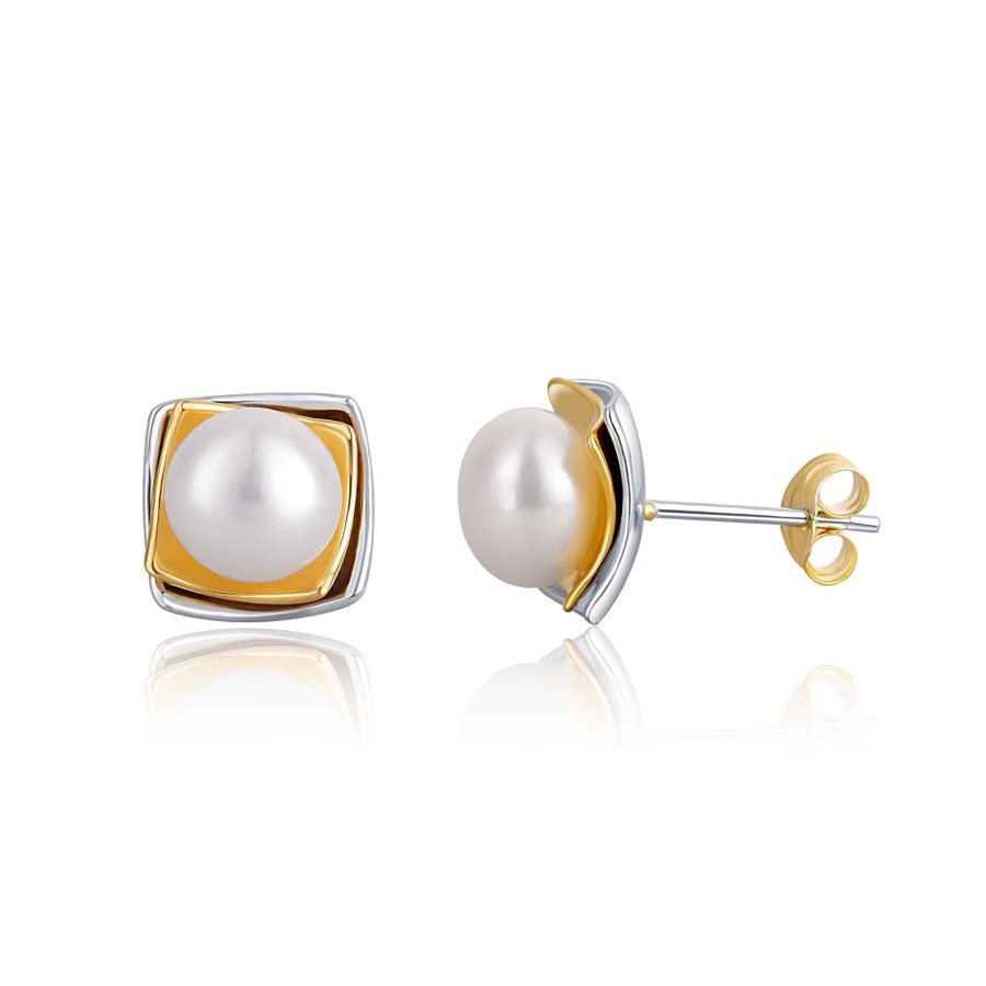 JwL Luxury Pearls Bicolor stříbrné náušnice s pravou perlou JL0622 - Náušnice Pecky