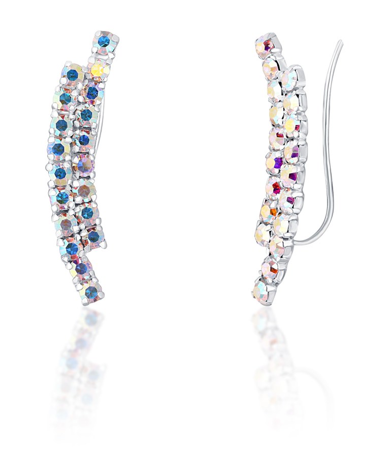 JwL Luxury Pearls Blyštivé podélné náušnice s krystaly JL0741 - Náušnice Podélné náušnice