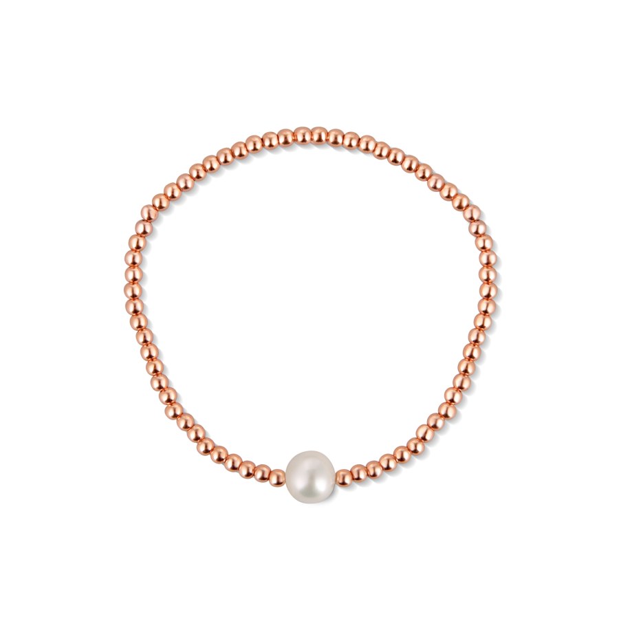 JwL Luxury Pearls Bronzový korálkový náramek s pravou sladkovodní perlou JL0715 - Náramky Perlové náramky