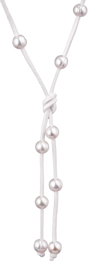 JwL Luxury Pearls Dlouhý kožený náhrdelník 3v1 s pravými perlami JL0497 - Náhrdelníky