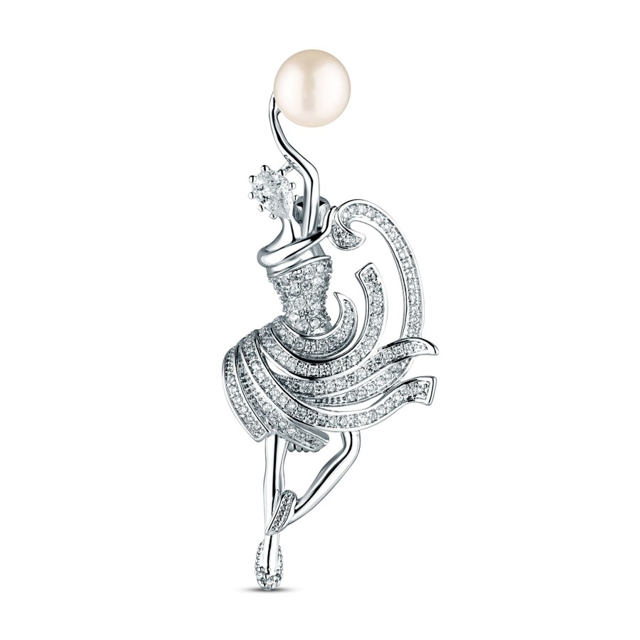 JwL Luxury Pearls Elegantní brož tanečnice s pravou perlou JL0875 - Brože