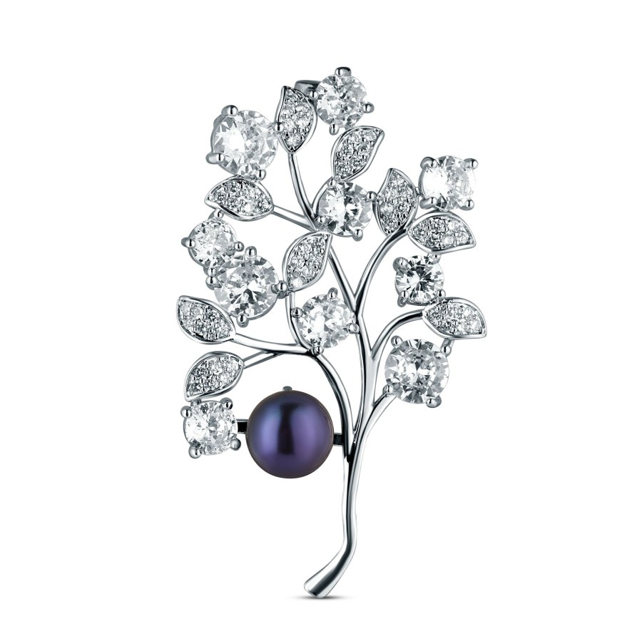 JwL Luxury Pearls Elegantní brož s tmavou perlou JL0867 JwL Luxury Pearls Elegantní brož s tmavou perlou JL0867 - Brože