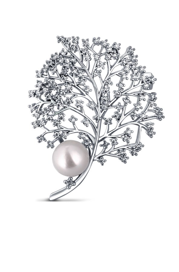 JwL Luxury Pearls Elegantní perlová brož se zirkony JL0791 - Brože