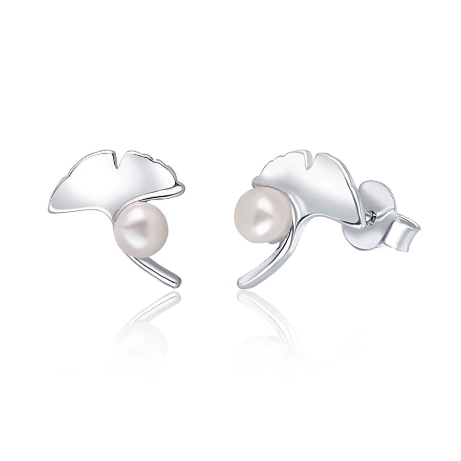JwL Luxury Pearls Ginkgo perlové náušnice JL0619 - Náušnice Ostatní typy náušnic