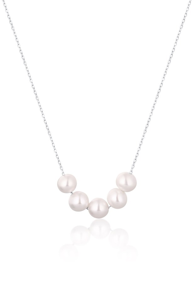 JwL Luxury Pearls Jemný stříbrný náhrdelník s pravými říčními perlami JL0782 - Náhrdelníky
