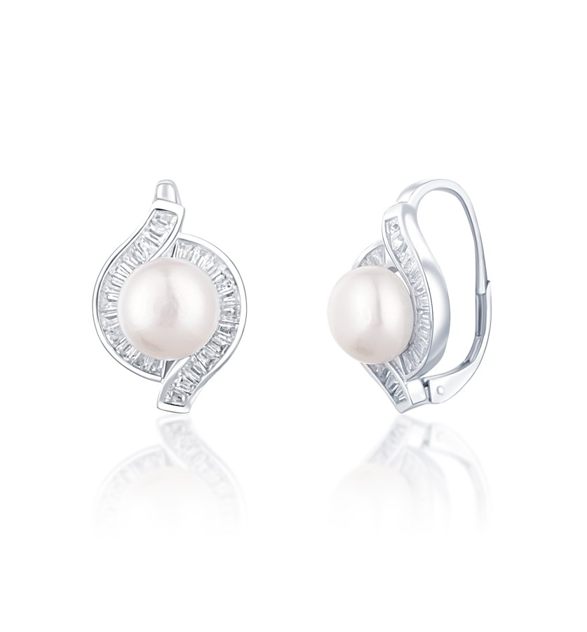 JwL Luxury Pearls Krásné stříbrné náušnice s pravými perlami JL0718 - Náušnice Visací náušnice