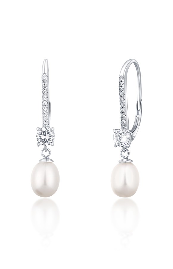 JwL Luxury Pearls Luxusní stříbrné náušnice s pravými perlami JL0717 - Náušnice Visací náušnice