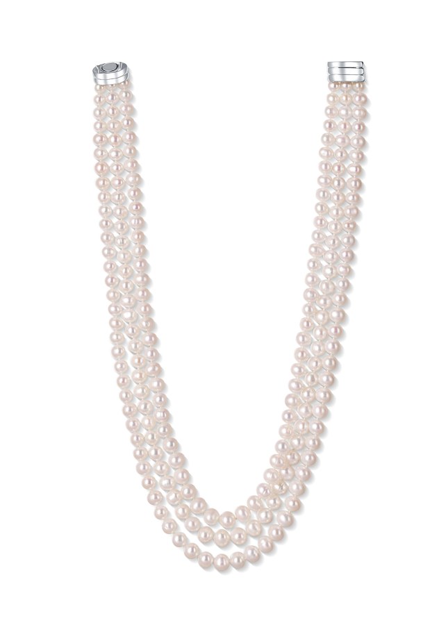 JwL Luxury Pearls Elegantní třířadý náhrdelník z pravých bílých perel JL0667 - Náhrdelníky