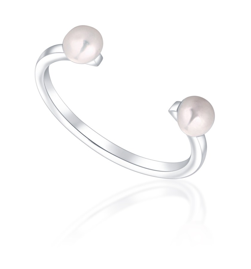 JwL Luxury Pearls Minimalistický prsten s pravými perlami JL0761 - Prsteny Otevřené prsteny