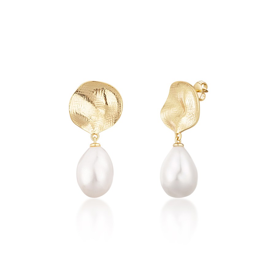 JwL Luxury Pearls Nádherné pozlacené náušnice s pravými barokními perlami JL0724 - Náušnice Visací náušnice