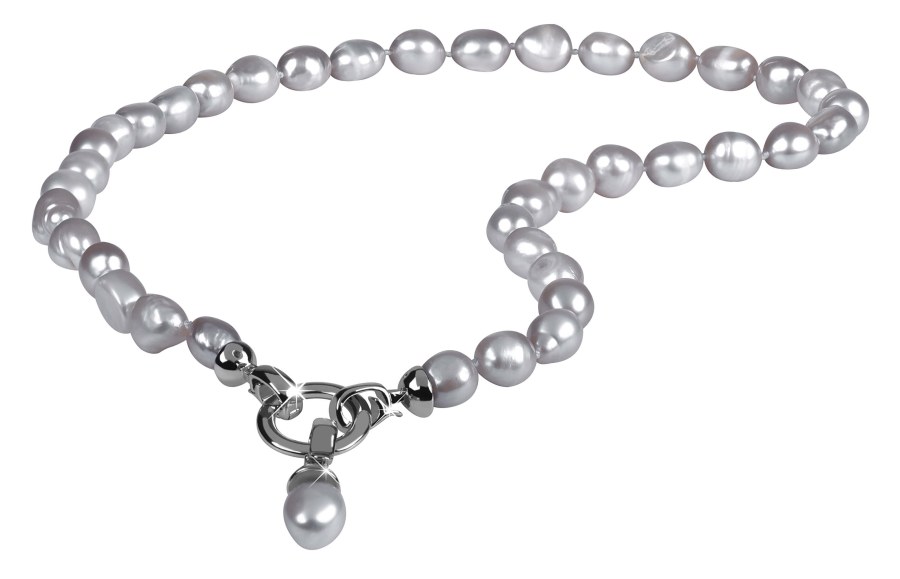 JwL Luxury Pearls Náhrdelník z pravých šedých perel JL0557 - Náhrdelníky