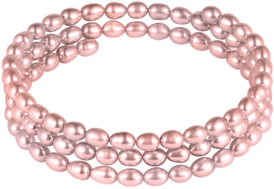 JwL Luxury Pearls Náramek z pravých růžových perel JL0570 - Náramky Perlové náramky