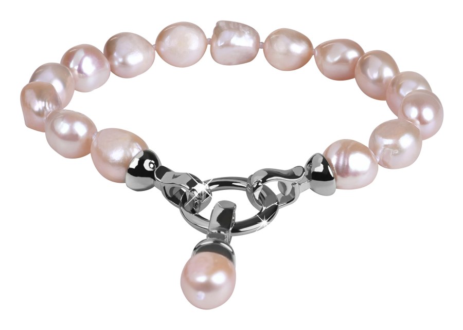 JwL Luxury Pearls Náramek z pravých růžových perel JL0556 - Náramky Perlové náramky